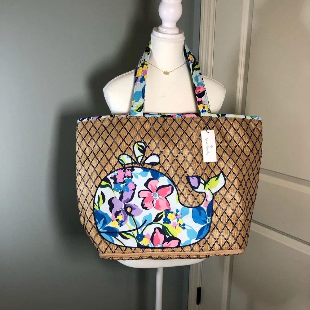NWT! Vera Bradley Marian Whale Large Beach/Tote Bag. - Picture 1 of 12
